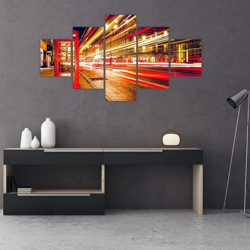 Obraz czerwonej budki telefonicznej w Londynie (125x70 cm)