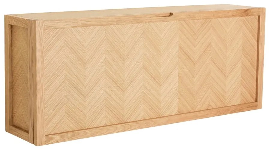 Wisząca szafka na buty z drewna dębowego z uchylnymi drzwiczkami Herringbone – Hübsch