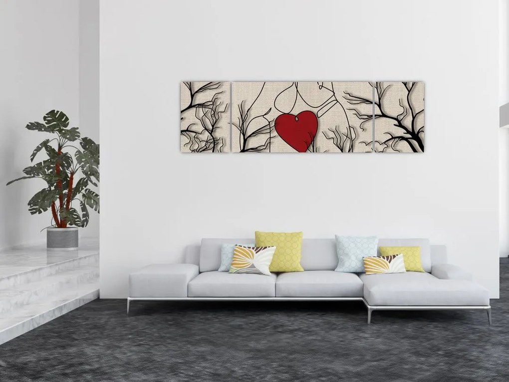 Obraz - Zakochana para (170x50 cm)