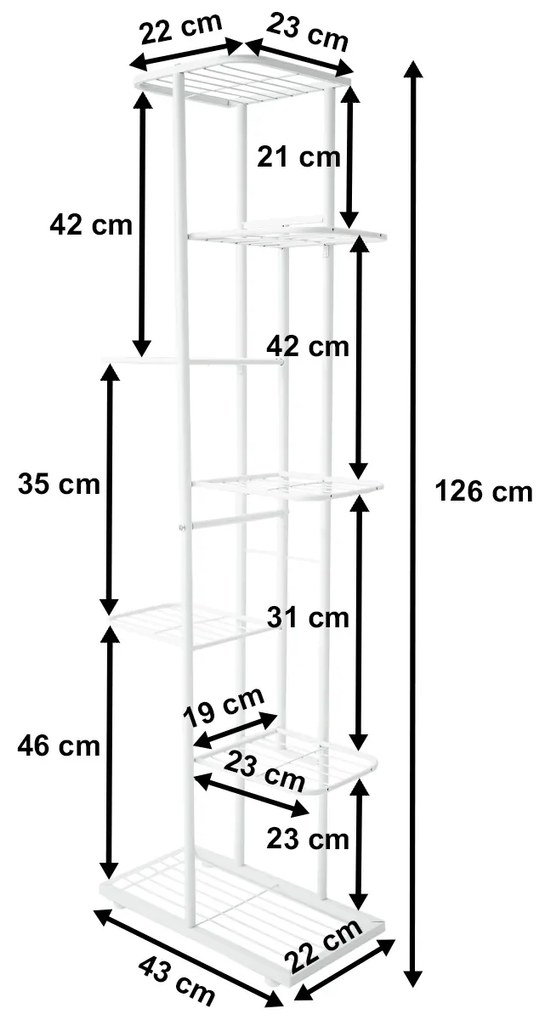 4Home Stojak na kwiaty Level, biały