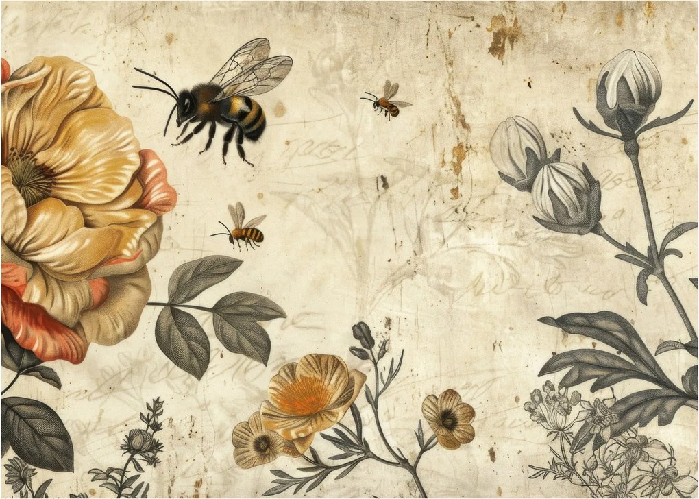Obraz na szkle - Bee Meadow (70x50 cm)