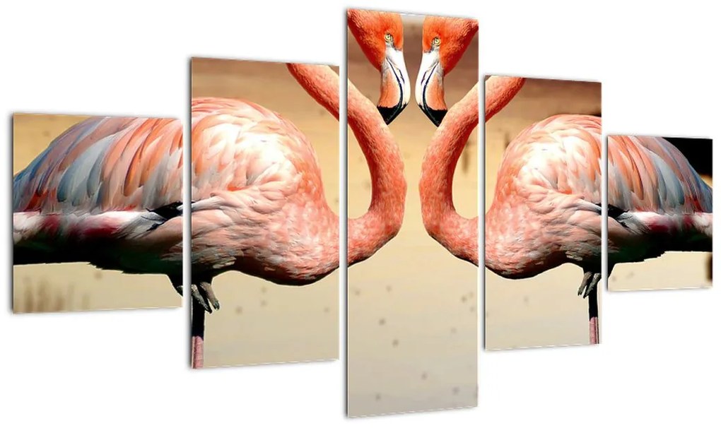 Obraz - dwa flamingi (125x70 cm)