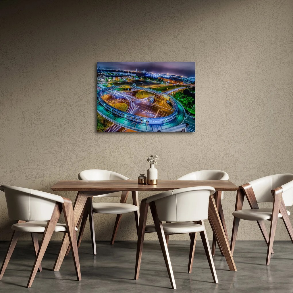 Obraz - nocna panorama miasta (70x50 cm)