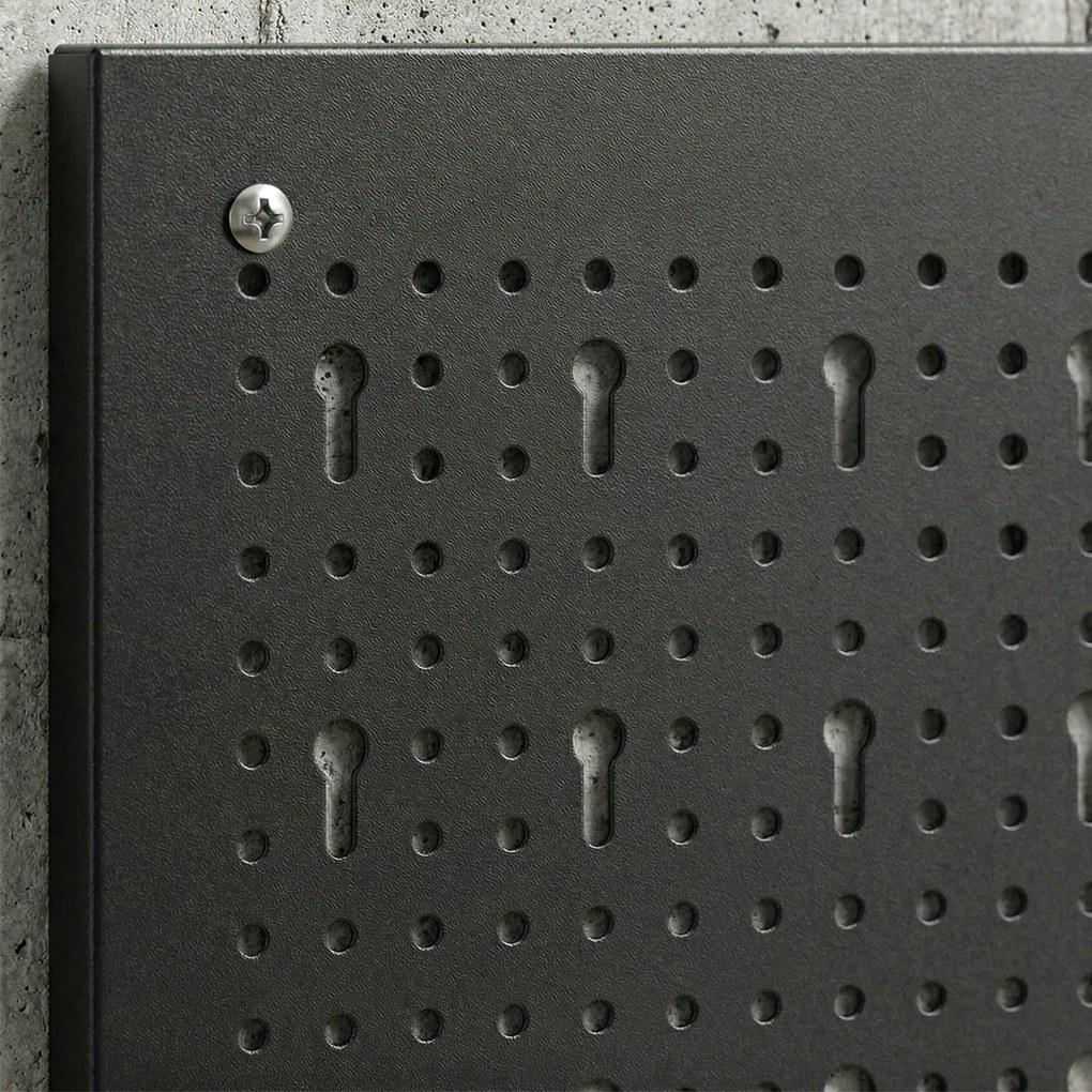 HOMCOM System przechowywania na ścianę 60 x 40 cm, zestaw 38 elementów z hakami i półkami, czarno-czerwony | Aosom PL