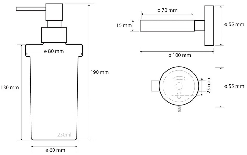 SAPHO XS101 X-Steel dozownik mydła, szkło mleczne/szczotkowana stal nierdzewna, 230 ml