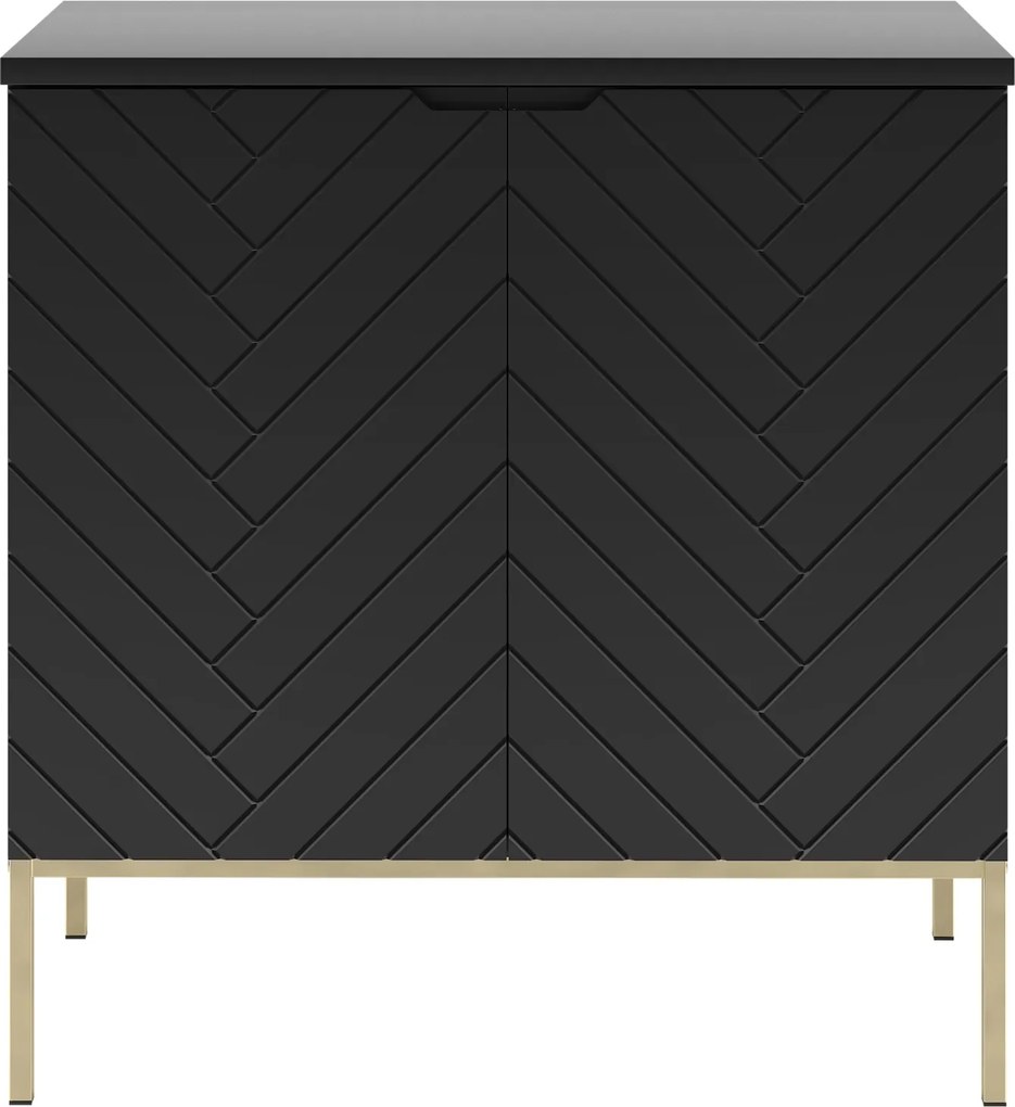 Szafka pod umywalkę nablatową Aspen 08 czarny/złoty, 80 cm - zestaw 1