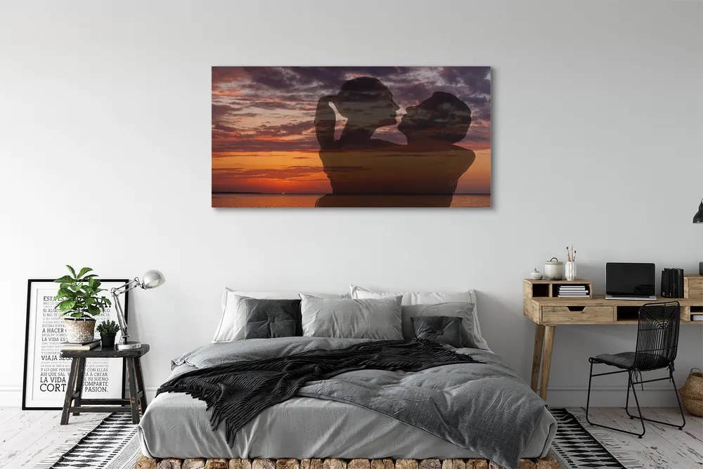 Duży obraz na płótnie Ludzie nad Brzegiem Morza