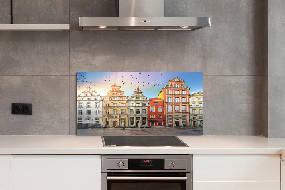 Panel szklany do Kuchni Kamienice Gdańskiego Starego Miasta