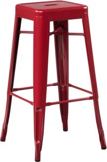 Zestaw 2 Wysokich, Stalowych, Sztaplowanych Stołków Lix Ruby Red & ↑75 Cm - Sklum