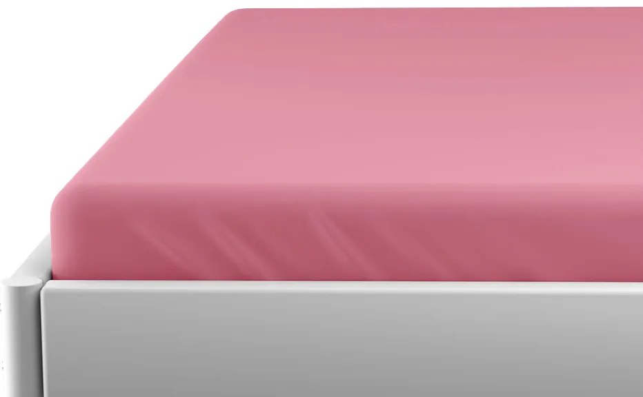 PrzytulneMieszkanie.pl Nieprzemakalne prześcieradło JERSEY 80x160 cm różowe