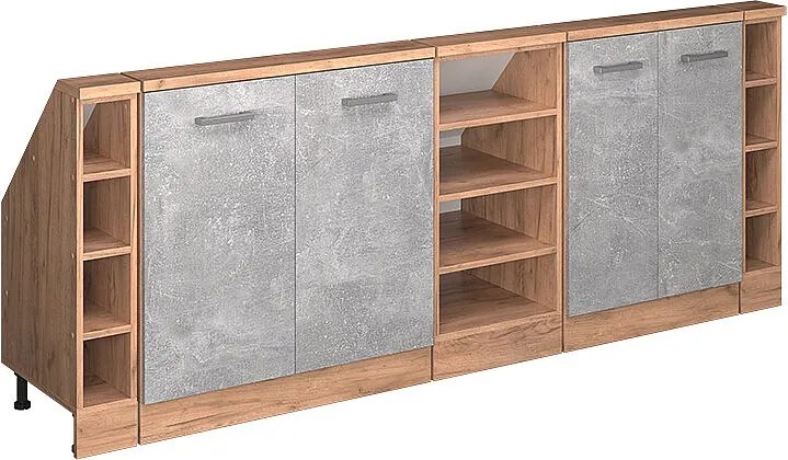 Szafka kuchenna na dach skośny beton 210x46x81.6 r-line