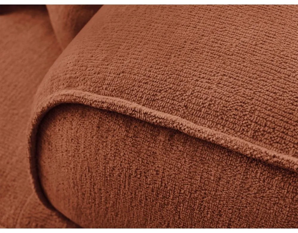 Sofa z tkaniny szenilowej w kolorze terakoty 237 cm Whesley – Bobochic Paris