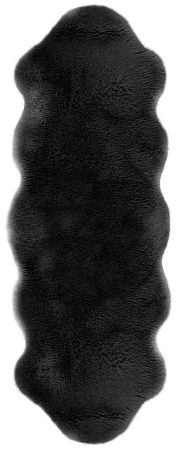 Czarna sztuczna skóra Tiseco Home Studio Lambskin, 60x180 cm