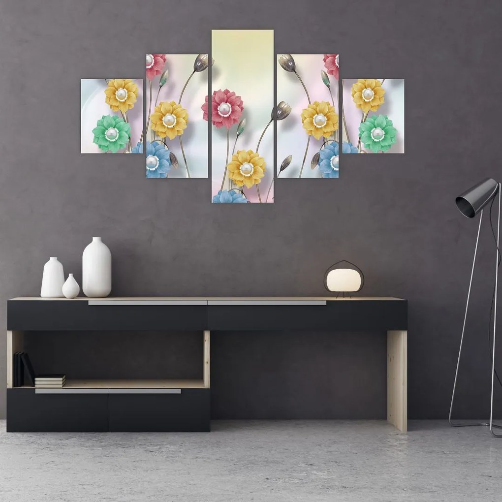 Obraz - Kolorowa łąka (125x70 cm)