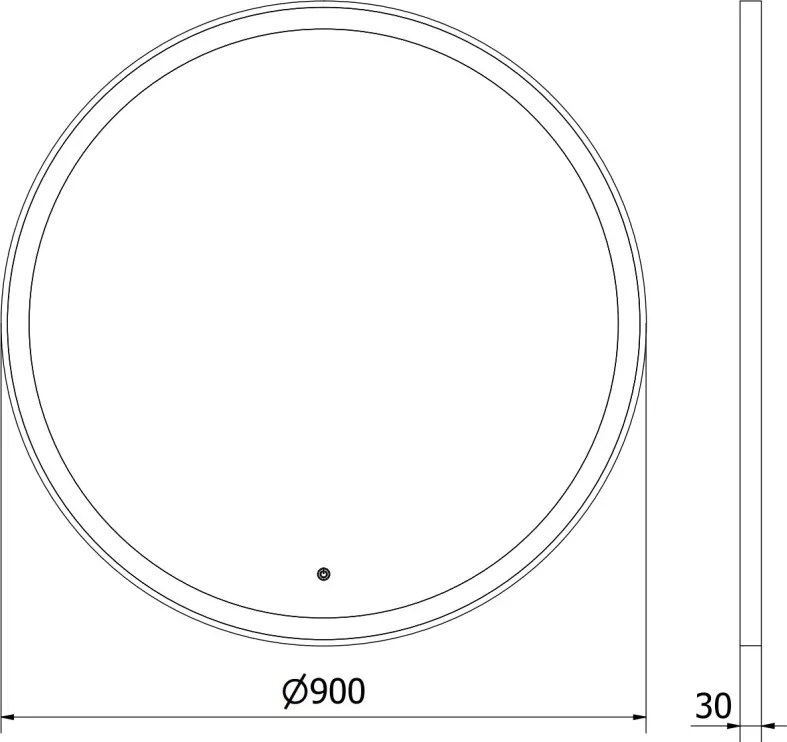 Mexen Esso lustro łazienkowe podświetlane, okragłe 90 cm, LED 6000K, antypara, rama złota - 9825-090-090-611-50