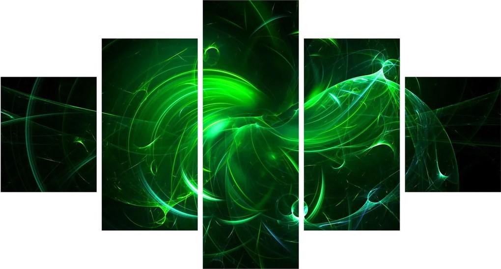 Obraz - zielona abstrakcja (125x70 cm)