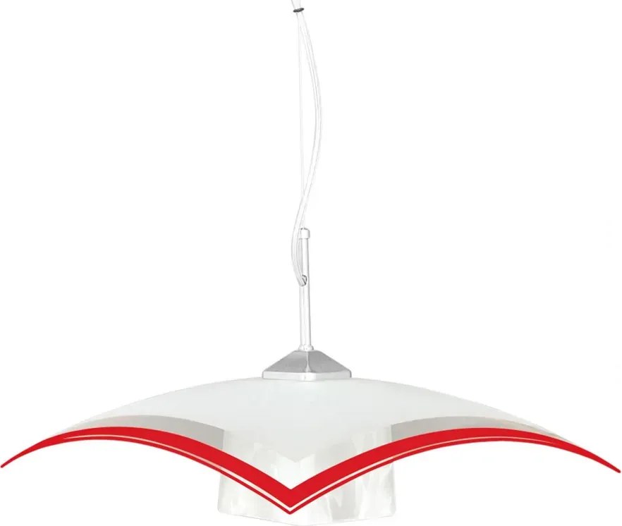 Biało-czerwona lampa wisząca do kuchni H7-T46