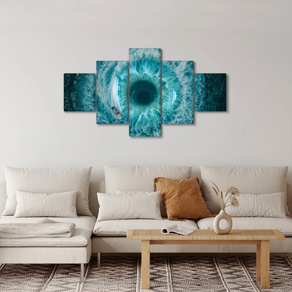 Obraz morza z łódką (125x70 cm)