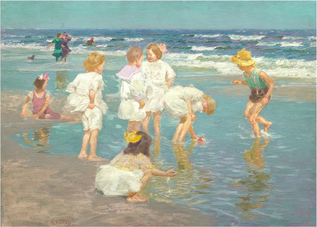 Obraz na szkle - Edward Henry Potthast, A Holiday, reprodukcje (70x50 cm)