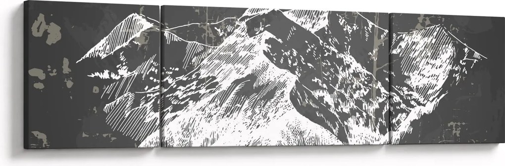 Obraz - Ilustracja gór (170x50 cm)