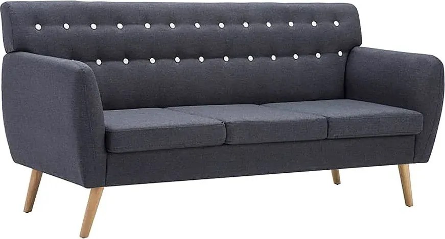 3-osobowa ciemnoszara sofa pikowana A3-F67