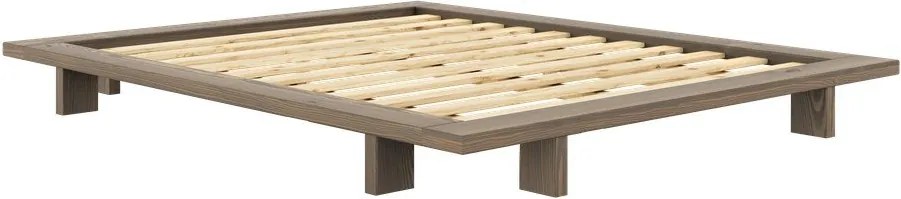 Brązowe łóżko dwuosobowe z litego drewna sosnowego ze stelażem 160x200 cm Japan – Karup Design