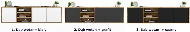 Wisząca szafka rtv dąb wotan + grafit - Avila 8X