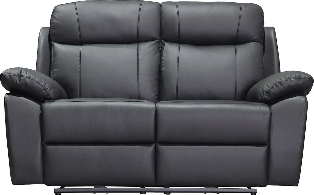 Kanapa 2-osobowa z elektryczną funkcją relaks ze skóry w kolorze czarnym VIPINO