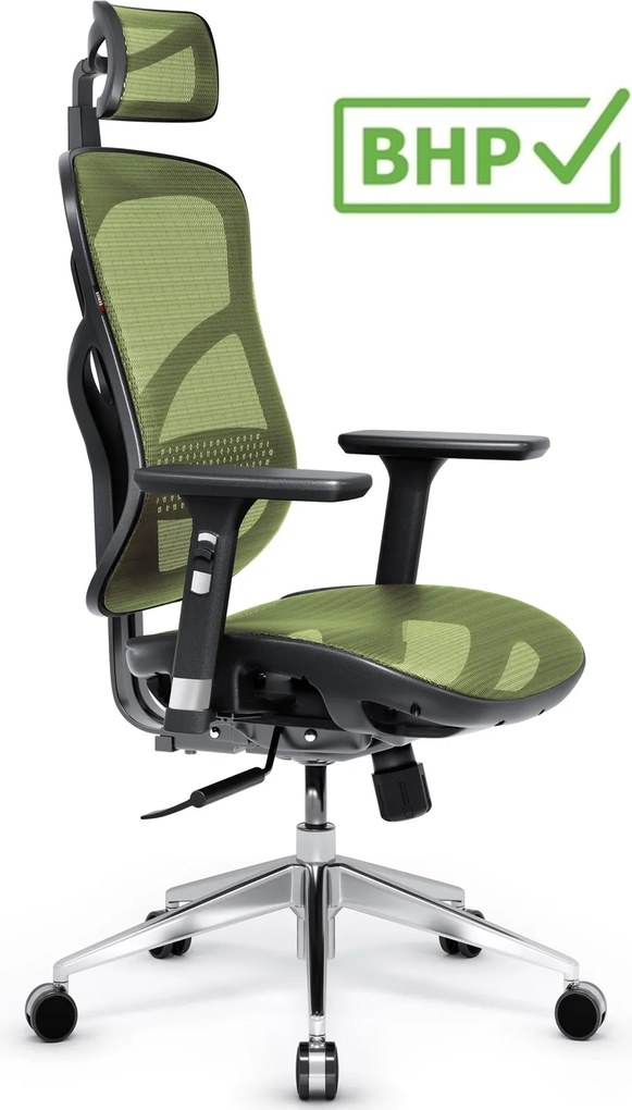 Fotel biurowy Diablo V-Basic, zgodny z normą BHP, kolor czarno-zielony
