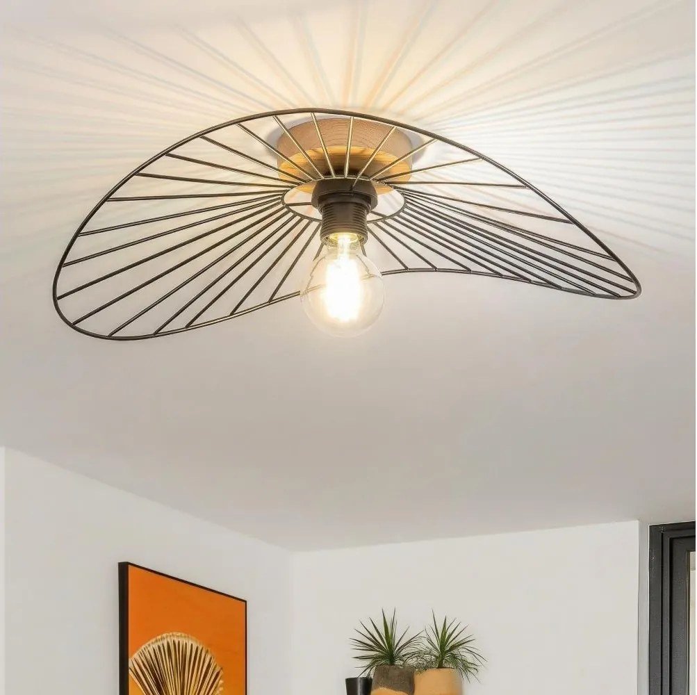 Brilagi - Żyrandol przysufitowy LED CERIA WIRE 1xE27/40W/230V 40x56 cm czarny/dąb