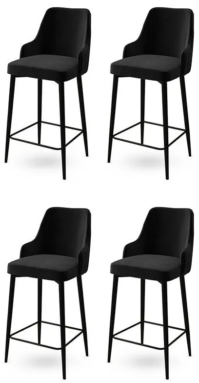 Zestaw krzeseł barowych Enox Anthracite and Black, 4 szt., 4 szt.