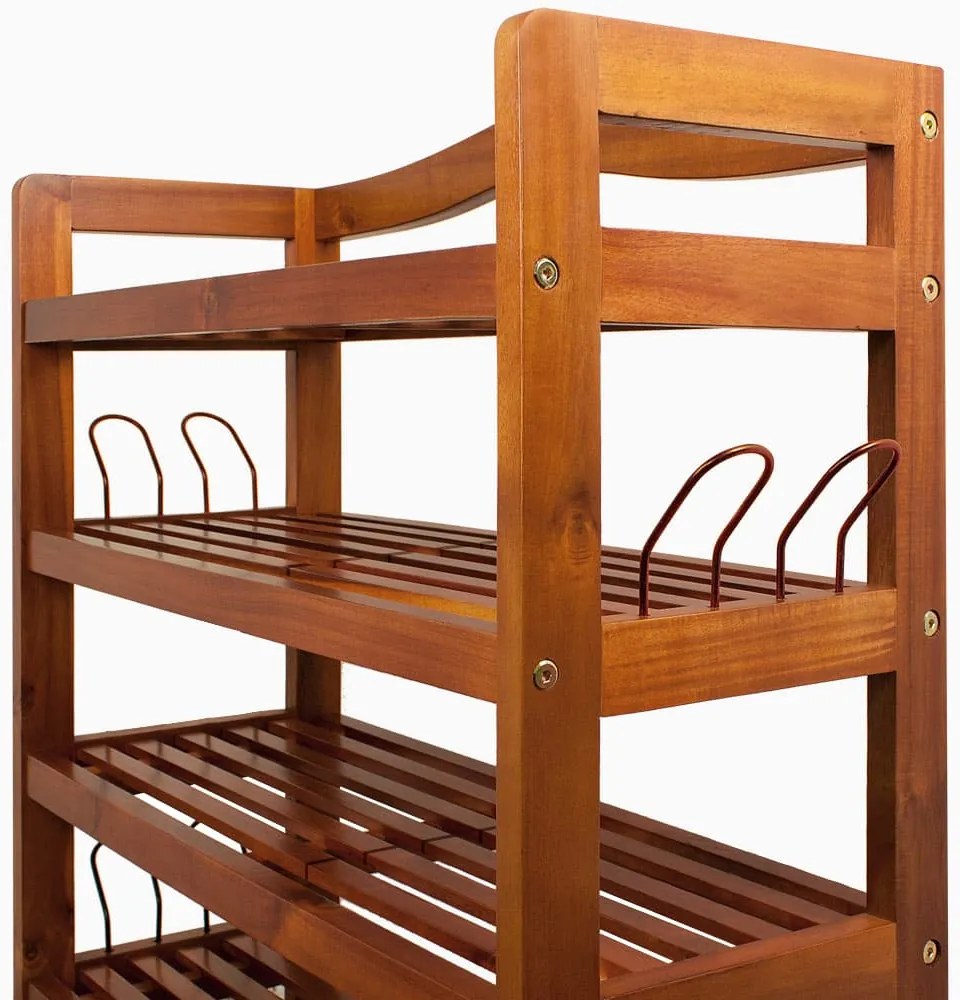 Regał na buty RUSTIC, 5 półek, 95x26x82cm, naturalna brązowa Casaria