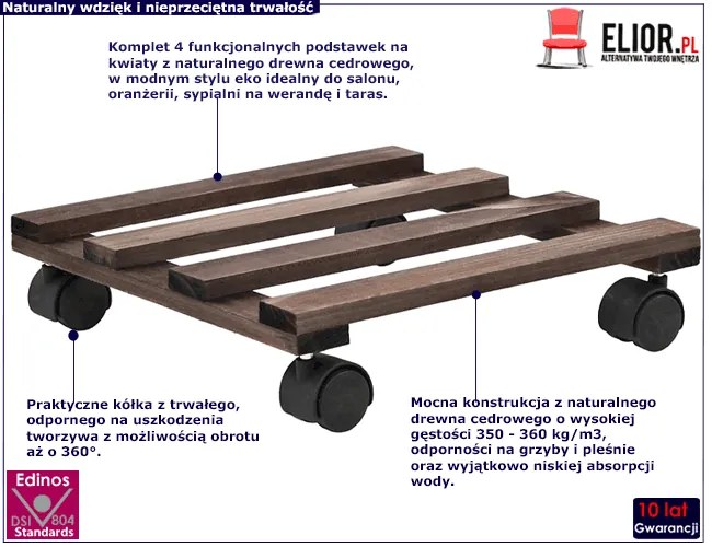 Komplet cedrowych kwietników L8-E72