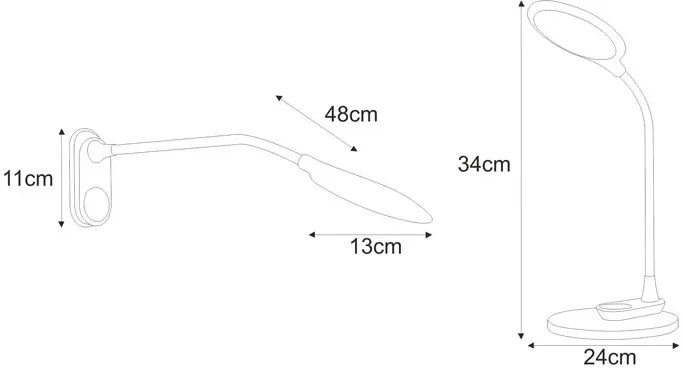 Czarna dotykowa lampka LED na biurko - A681 F6-H27
