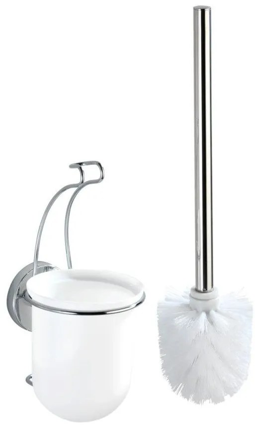 Pojemnik na szczotkę MILAZZO + szczotka WC,Vacuum-Loc - stal chromowana, WENKO