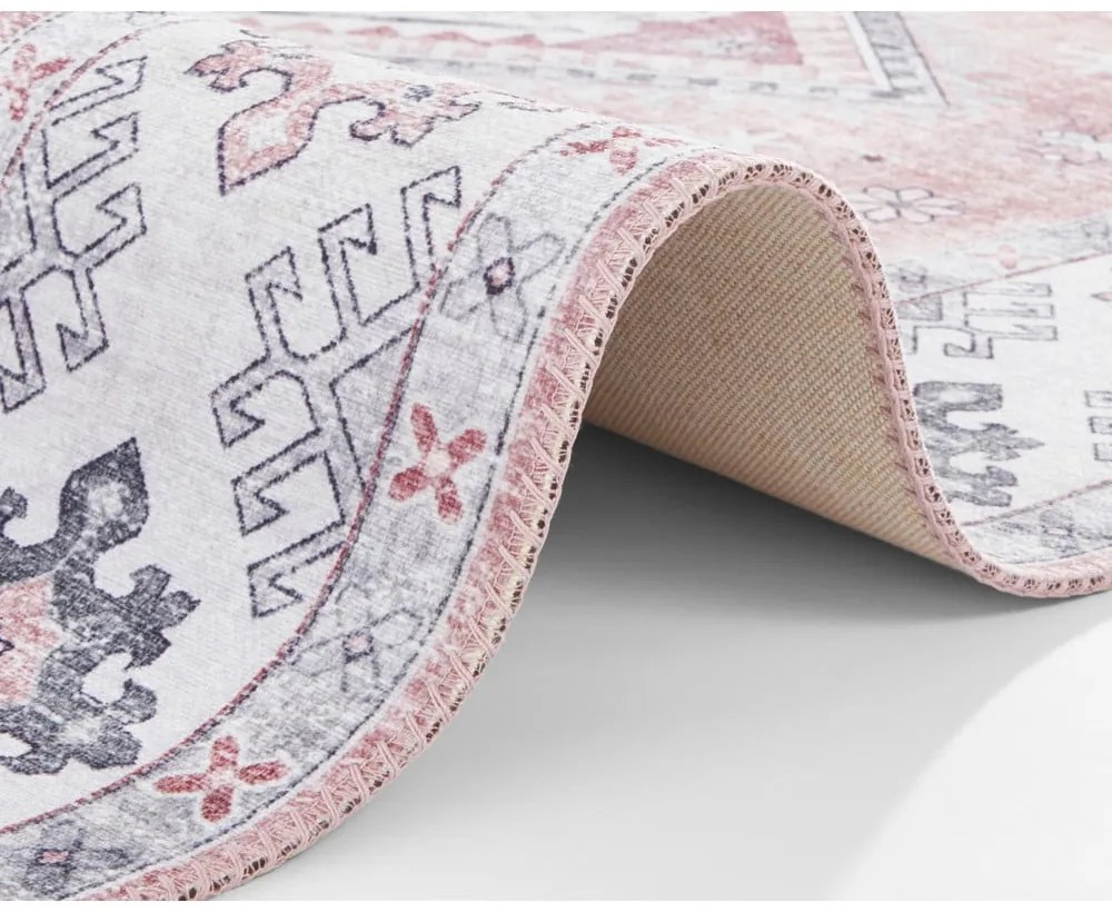 Jasnoróżowy dywan Nouristan Gratia, 80x150 cm