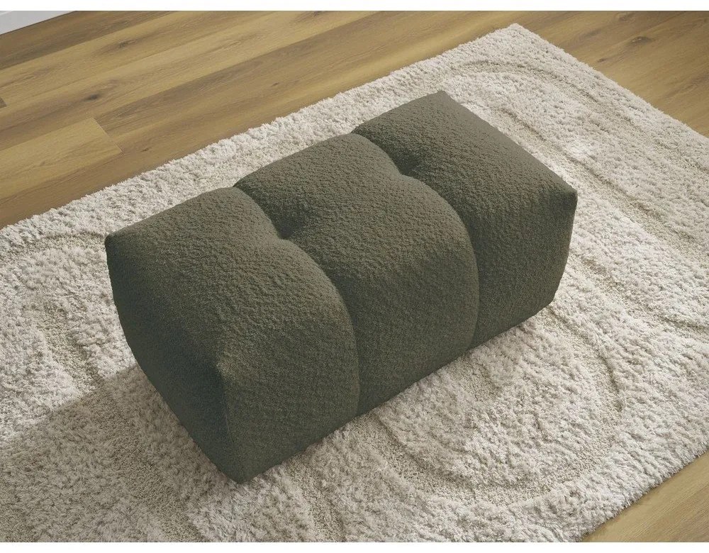 Podnóżek z materiału bouclé w kolorze khaki Roxelane – Bobochic Paris