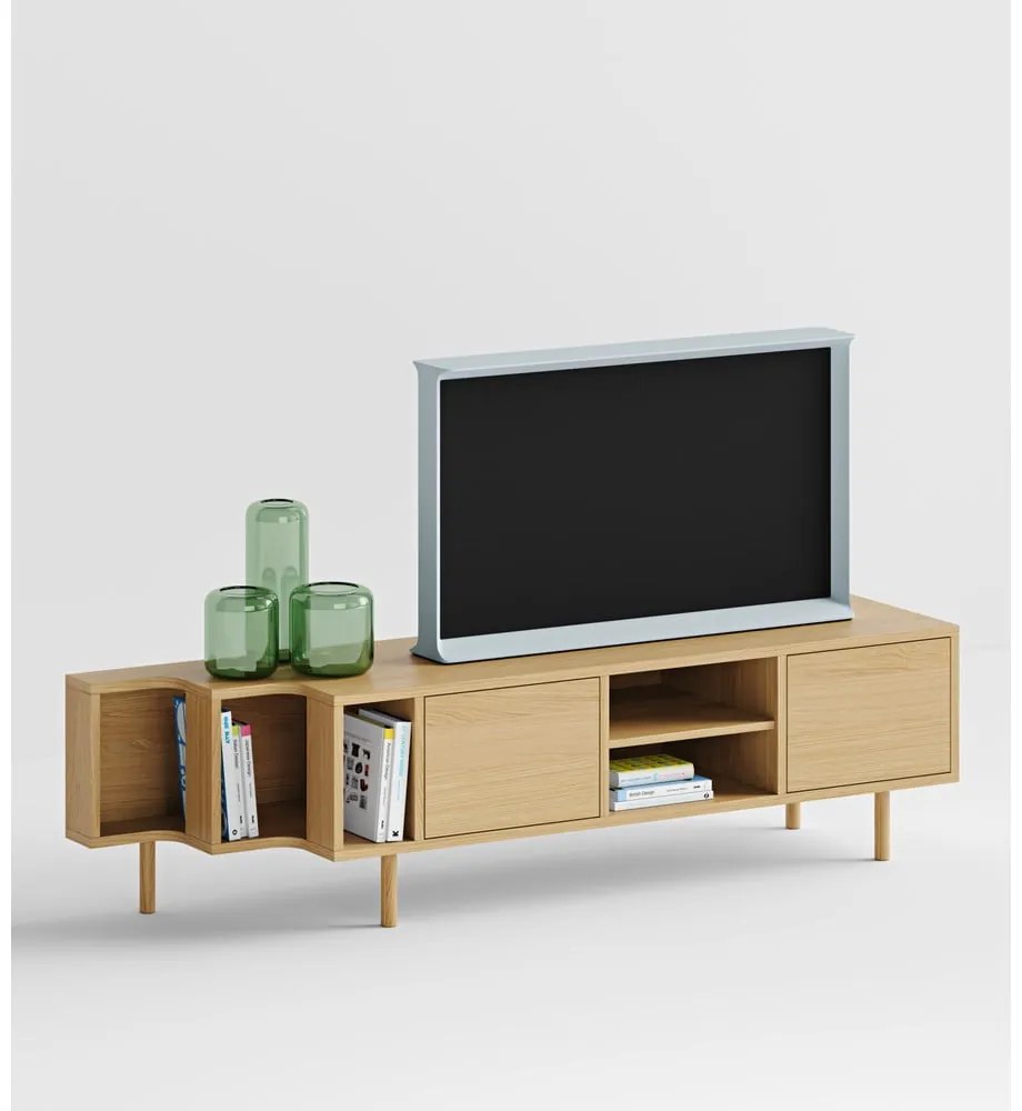 Szafka pod TV w dekorze dębu w naturalnym kolorze 189x50x44 cm Shift – Woodman