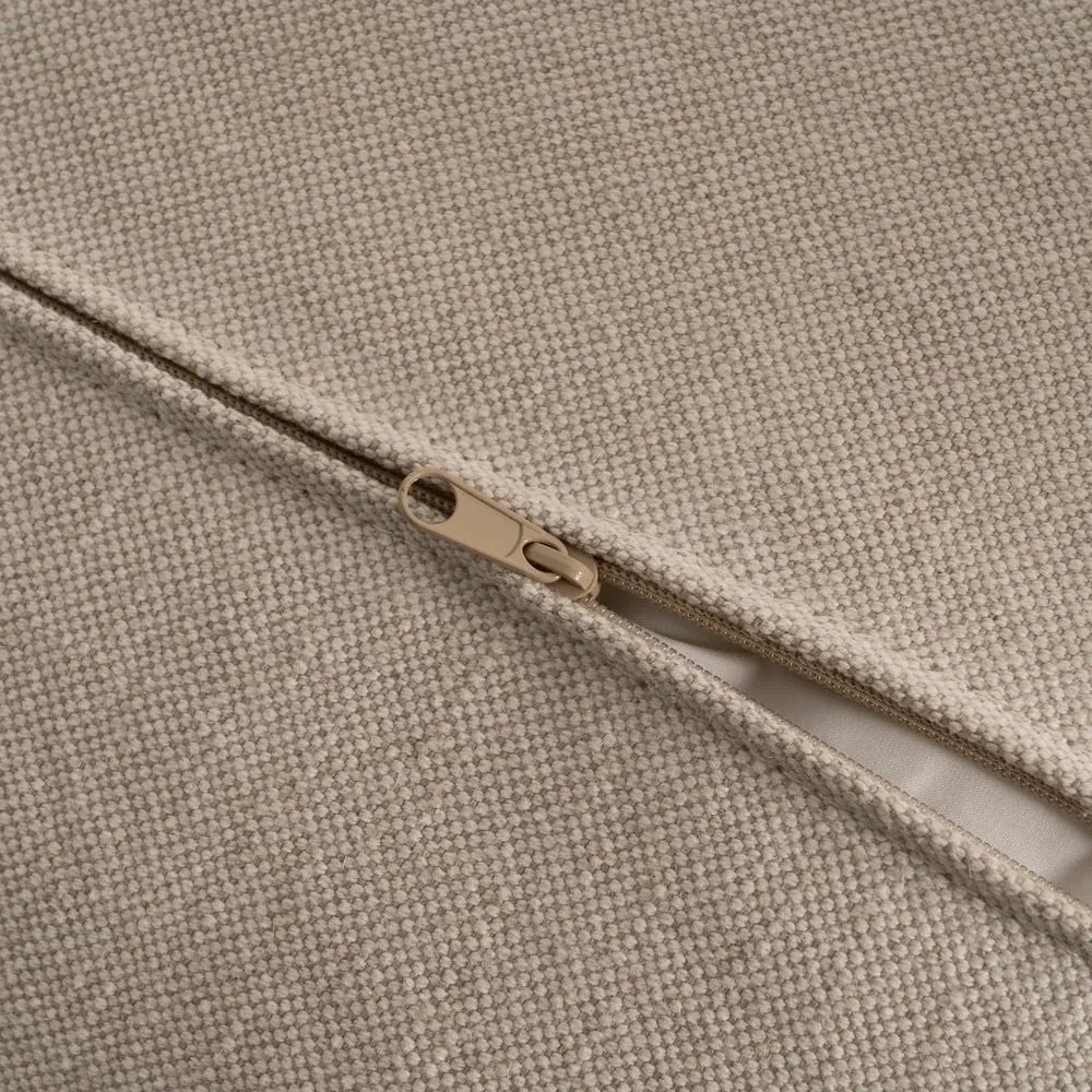 Kremowy lniany narożnik (prawostronny/z szezlongiem) – Ixia