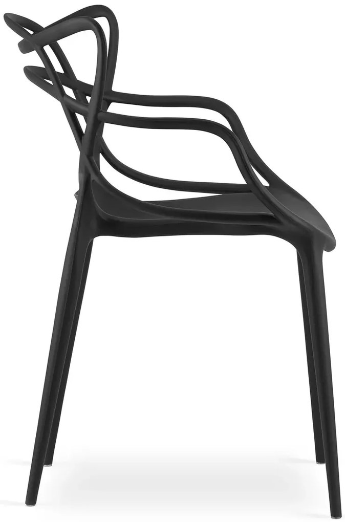 Czarne krzesło minimalistyczne do stołu - Riani 3X