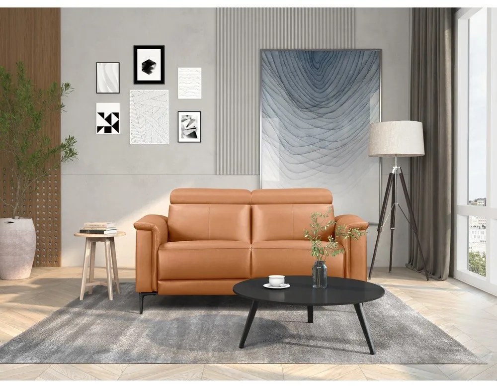 Brązowa sofa z imitacji skóry 160 cm Lund – Støraa