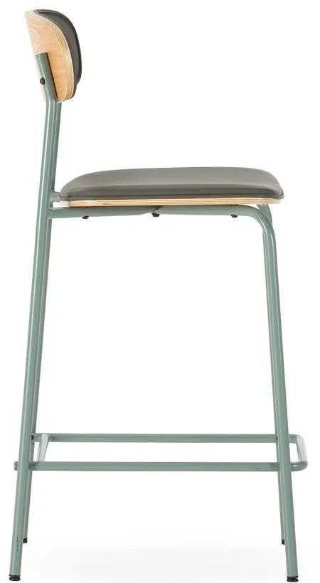 Ciemnozielone tapicerowane hokery zestaw 2 szt. (wysokość siedziska 65,5 cm) Saula – Marckeric