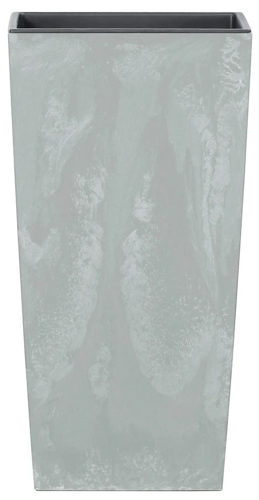 Donica ogrodowa z wkładem Urbi Square Beton Effect 24 x 24 x 44,9 cm szary PROSPERPLAST