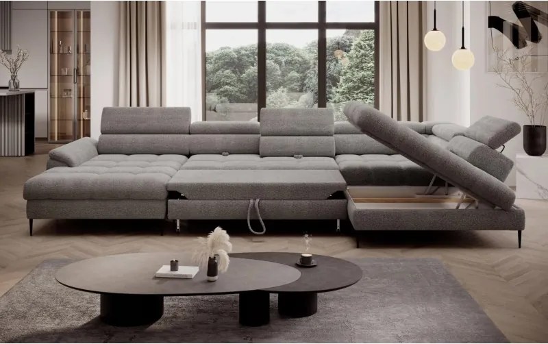 Narożnik EMPOLI XL układzie U z funkcją spania WERSAL