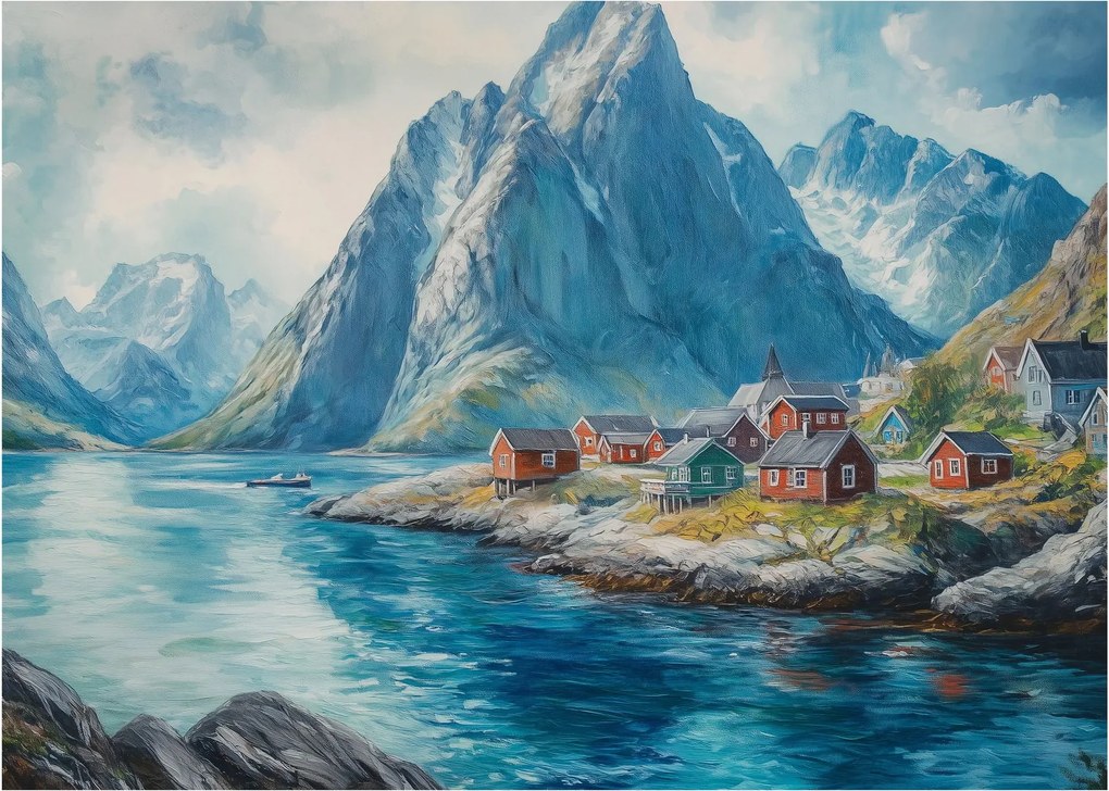 Obraz - Norweskie miasteczko (70x50 cm)