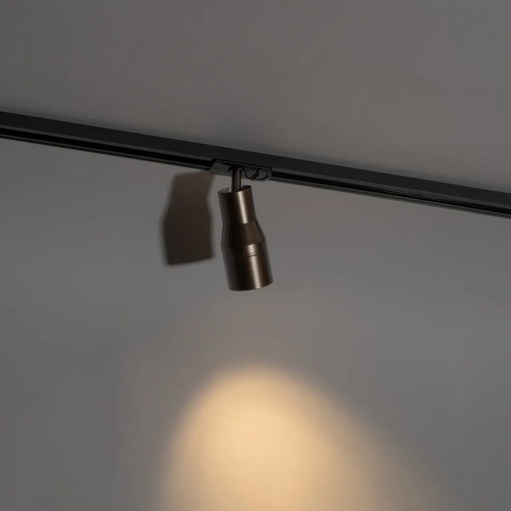 Nowoczesny reflektor szynowy, brąz ciemny, do systemu jednofazowego - Iconic Kohua