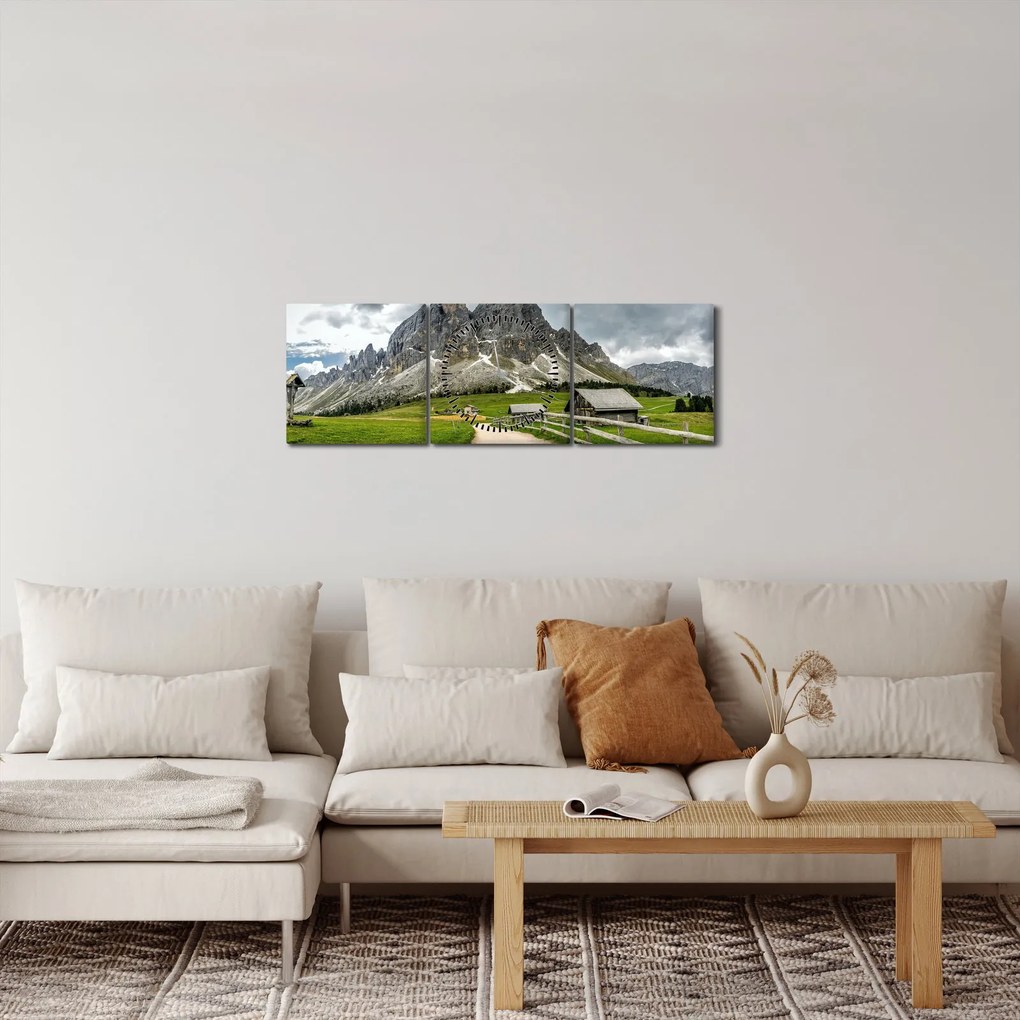 Obraz - W austriackich górach (z zegarem) (90x30 cm)