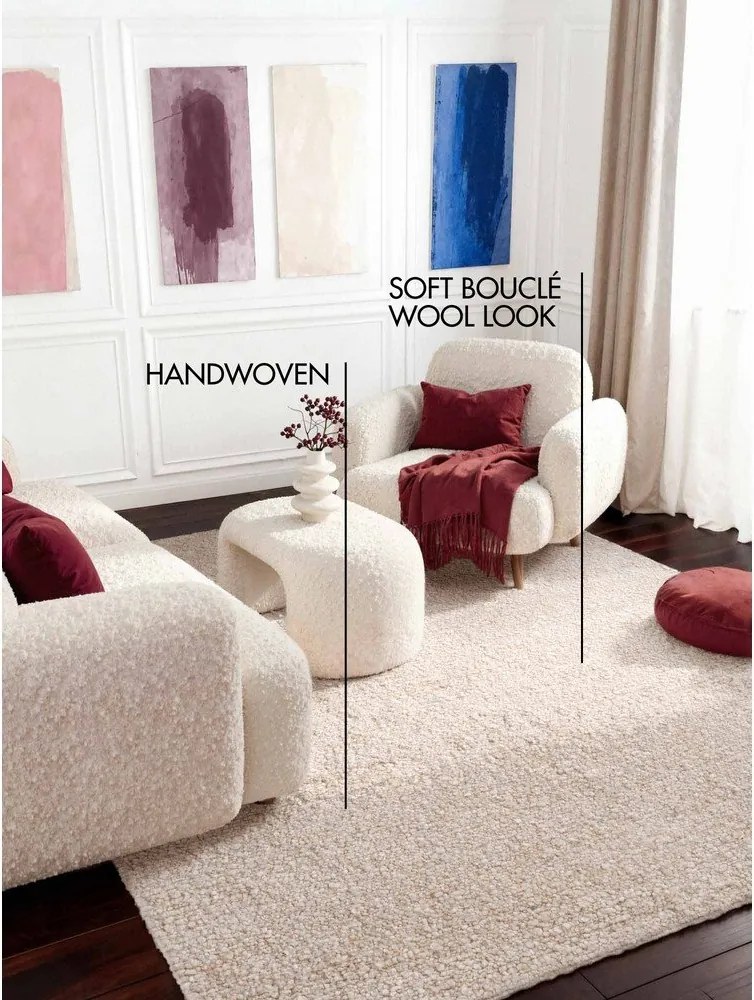 Kremowy dywan z materiału bouclé tkany ręcznie 160x230 cm Notting Hill Portobello – Ted Baker