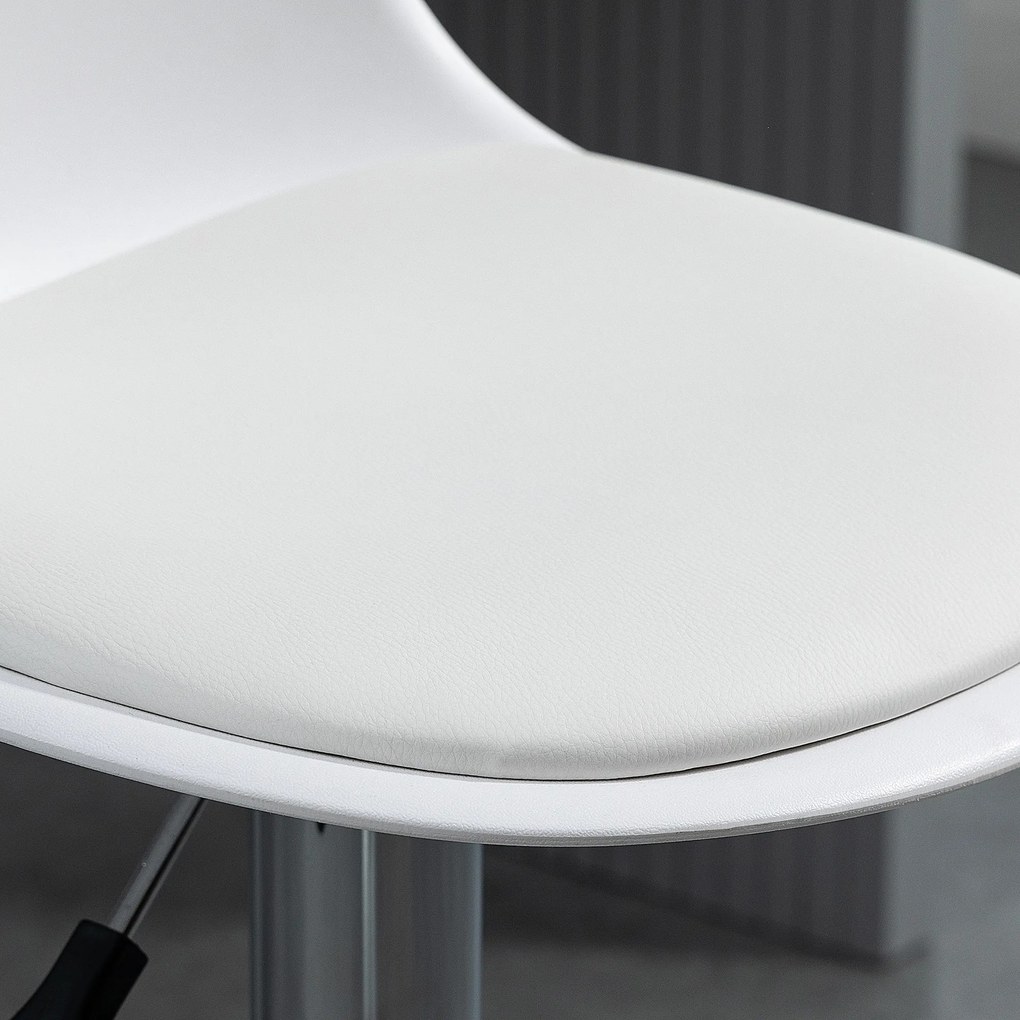 HOMCOM Zestaw 2 hokerów nowoczesne krzesła barowe do 120 kg białe stylowe siedziska | Aosom PL