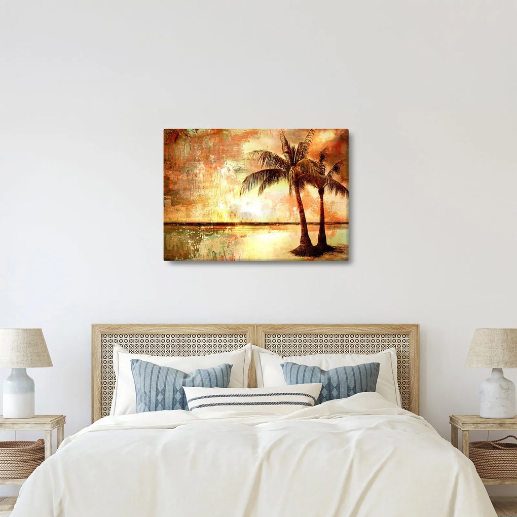 Obraz - Palmy na plaży (70x50 cm)